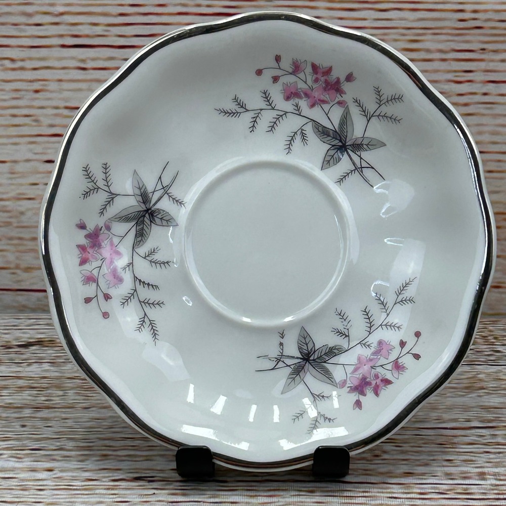 Favolina Karolina Jarolina Poland 3879 Saucer Silver Scalloped‎ Floral 10